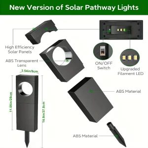 Solar Pathway Lights Outdoor Waterproof Bright Moon - Thumbnail Image 2