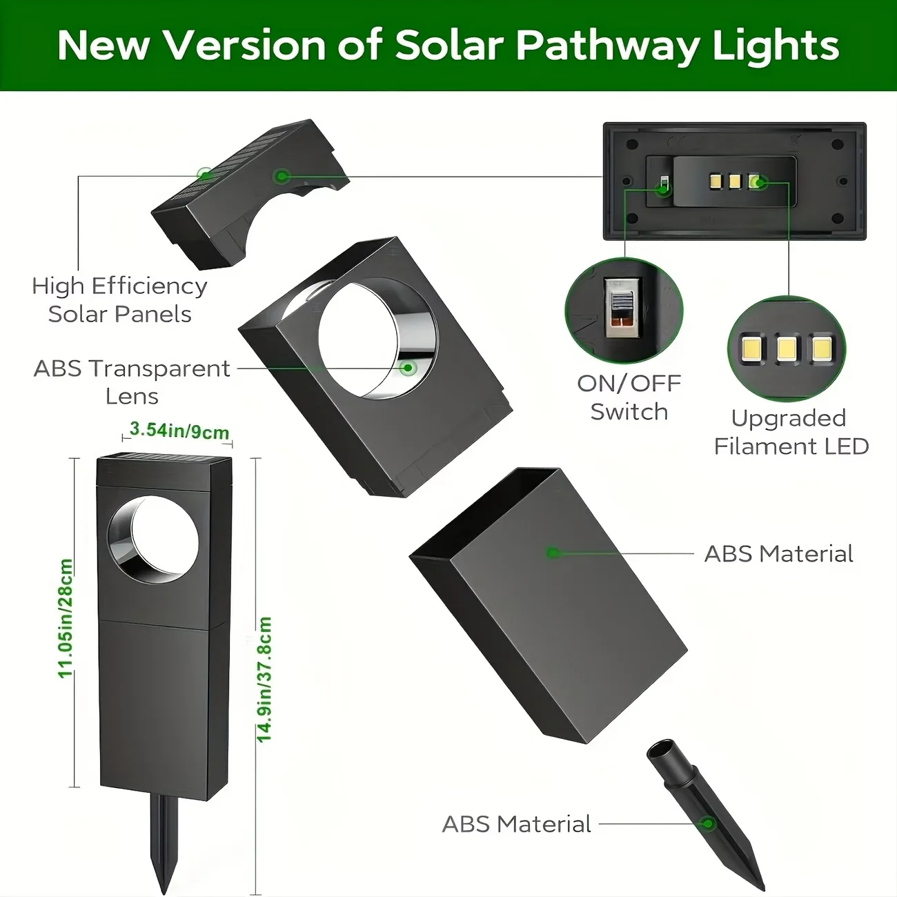 Solar Pathway Lights Outdoor Waterproof Bright Moon - Image 2