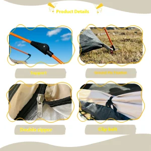 2-4 Person Pop Up Camping Tent, Instant Quick Setup - Thumbnail Image 2