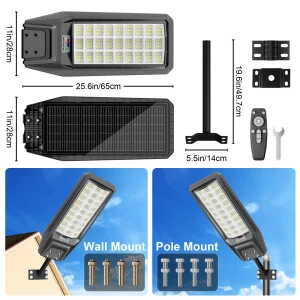 1-Pack 8000W Outdoor Waterproof Solar Light, Motion Sensor - Thumbnail Image 2