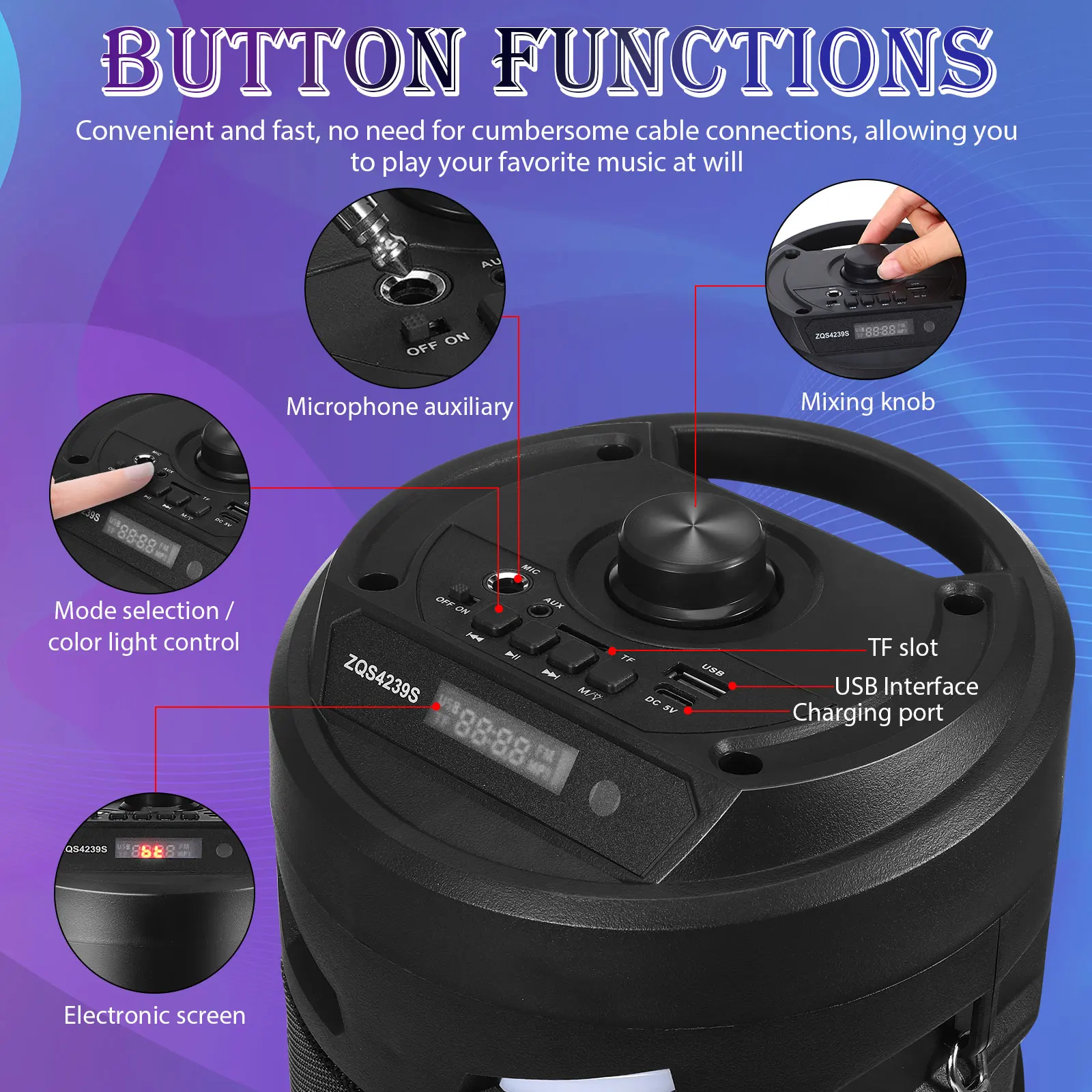 Portable Speaker With Microphones Outdoor - Image 5