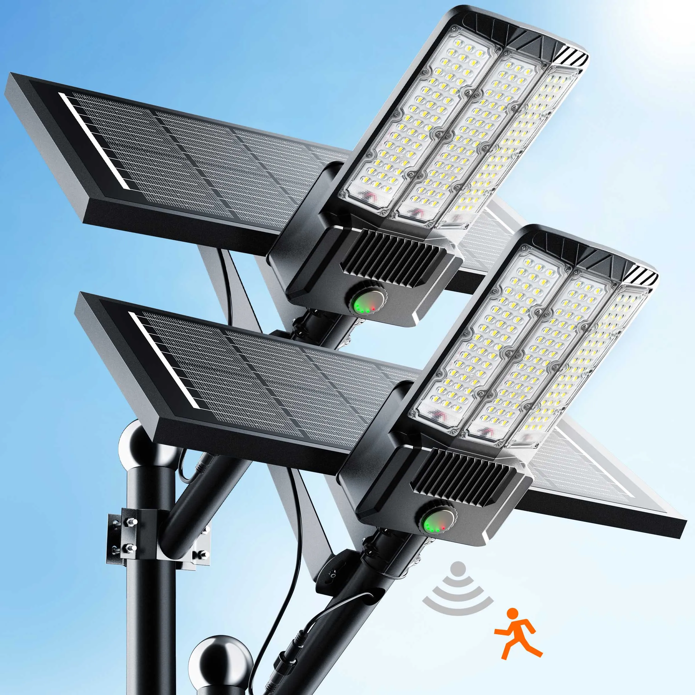 2-Pack Solar Outdoor Commercial Light 9000W with Motion Sensor - Image 1