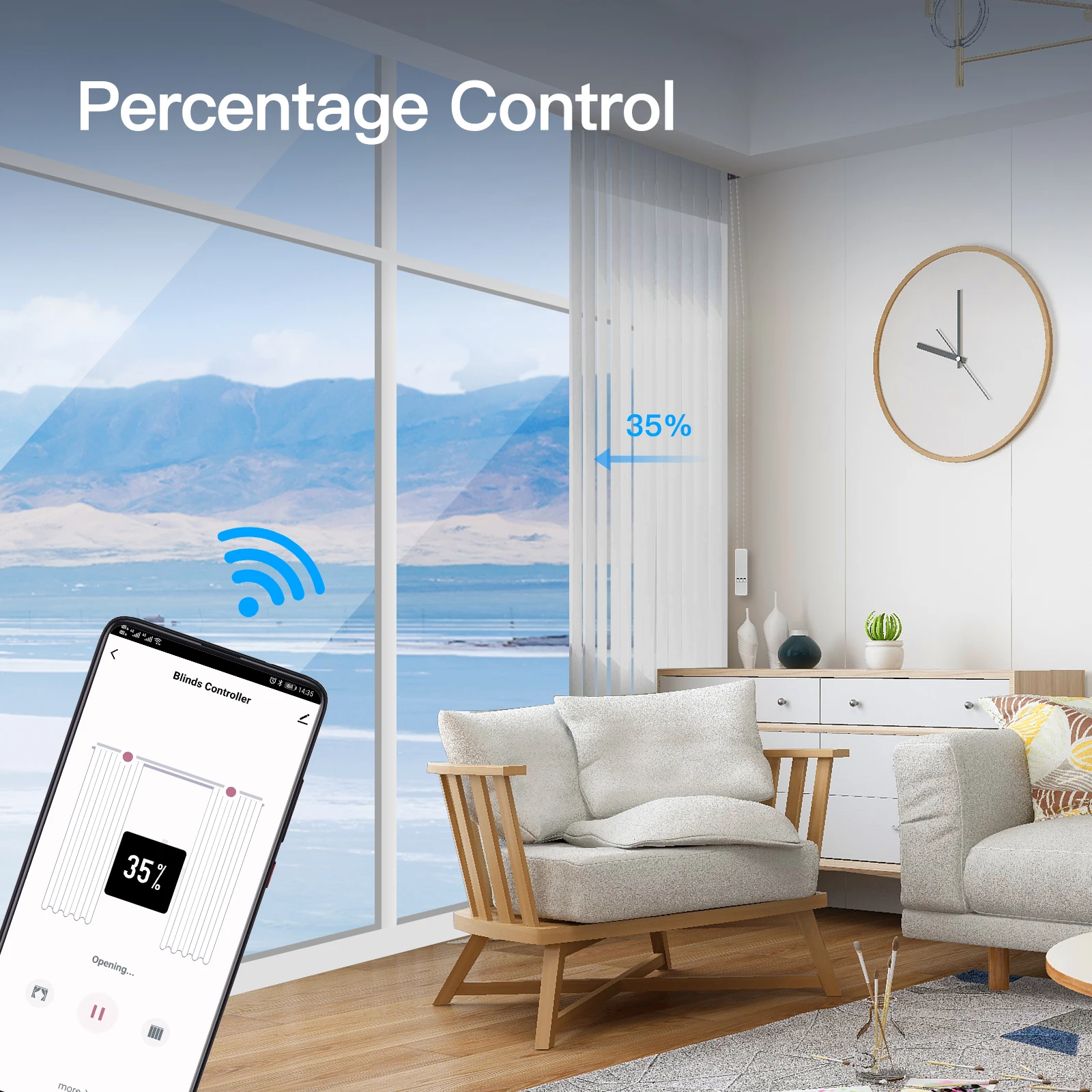 WiFi Smart Motor Electric Chain Roller Blinds Shade - Image 5