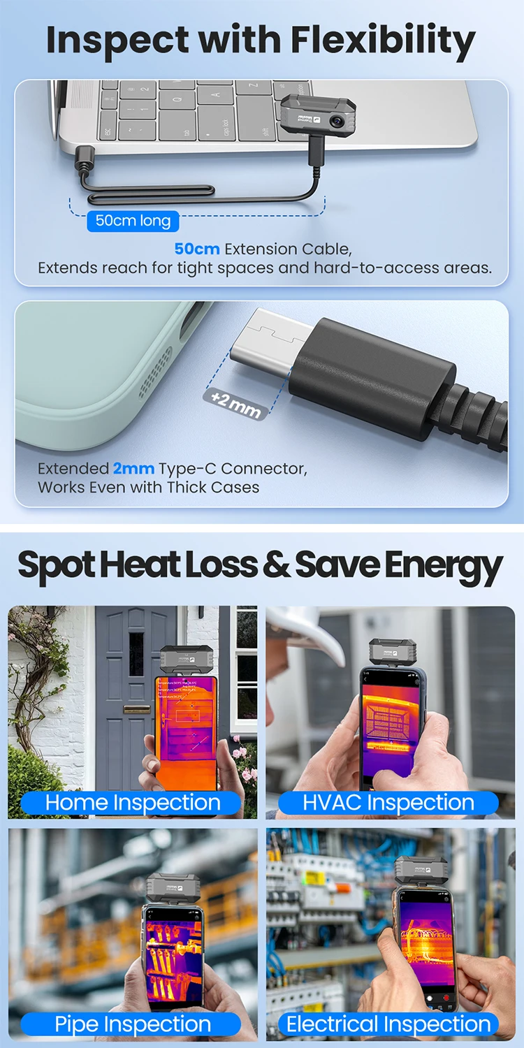 USB C iPhone and Android Phone Temp Range Home Leaks Inspection - Image 4