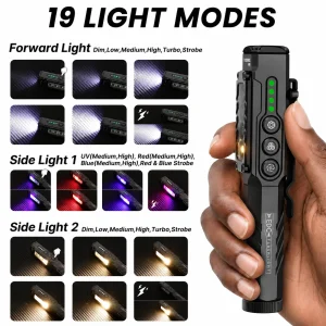 Waterproof 1200 Lumens Rechargeable EDC Flashlight. - Thumbnail Image 2