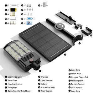 2-Pack Solar Outdoor Commercial Light 9000W with Motion Sensor - Thumbnail Image 6