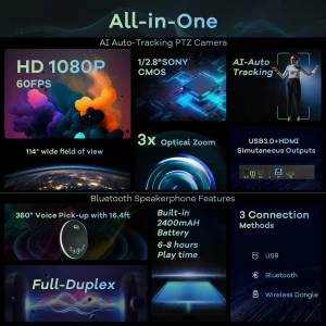 Conference Camera with AI Auto-Tracking and Bluetooth - Thumbnail Image 2