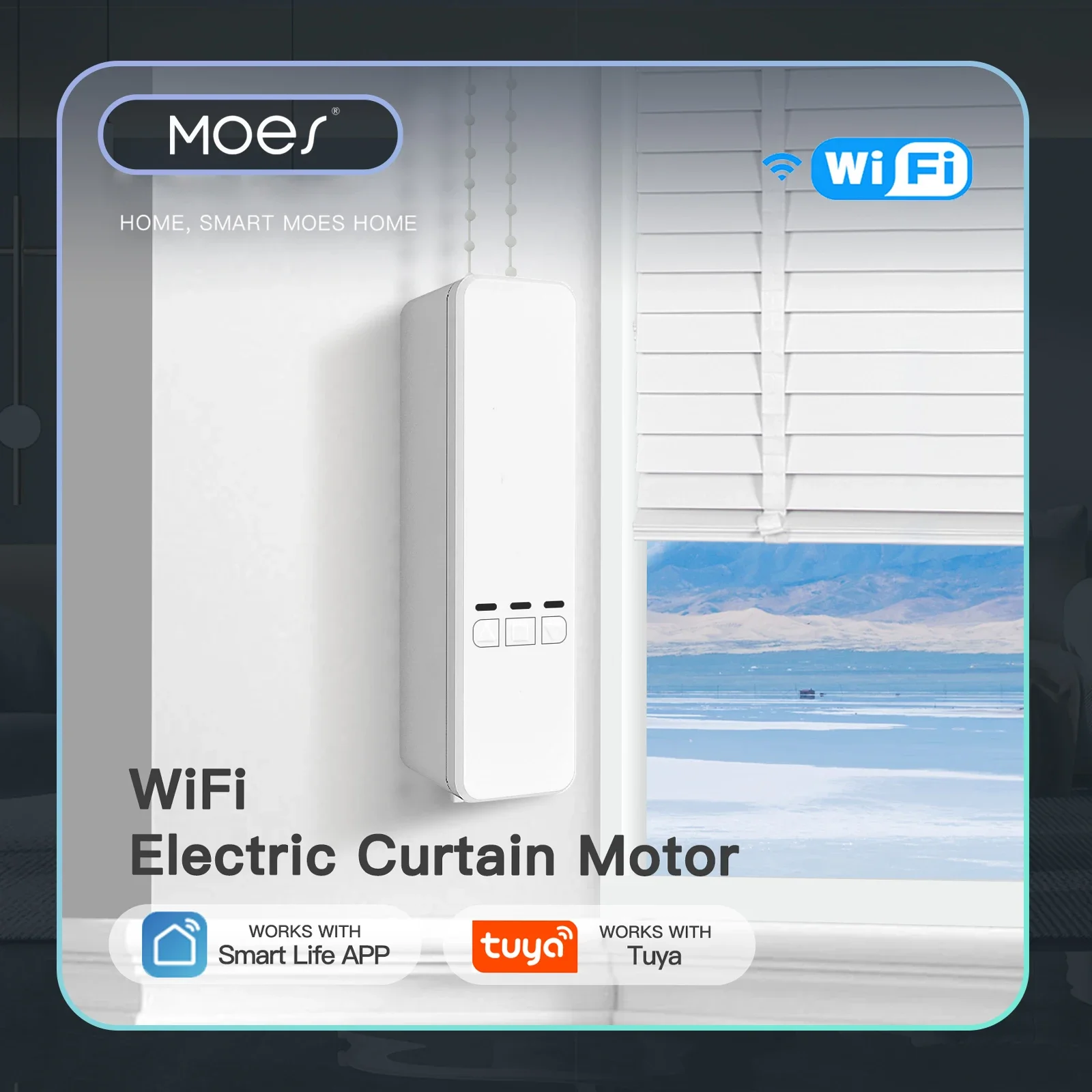 WiFi Smart Motor Electric Chain Roller Blinds Shade - Image 1