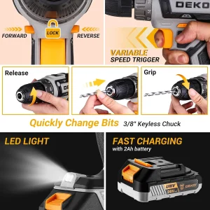 Cordless Power Drill set - Thumbnail Image 4