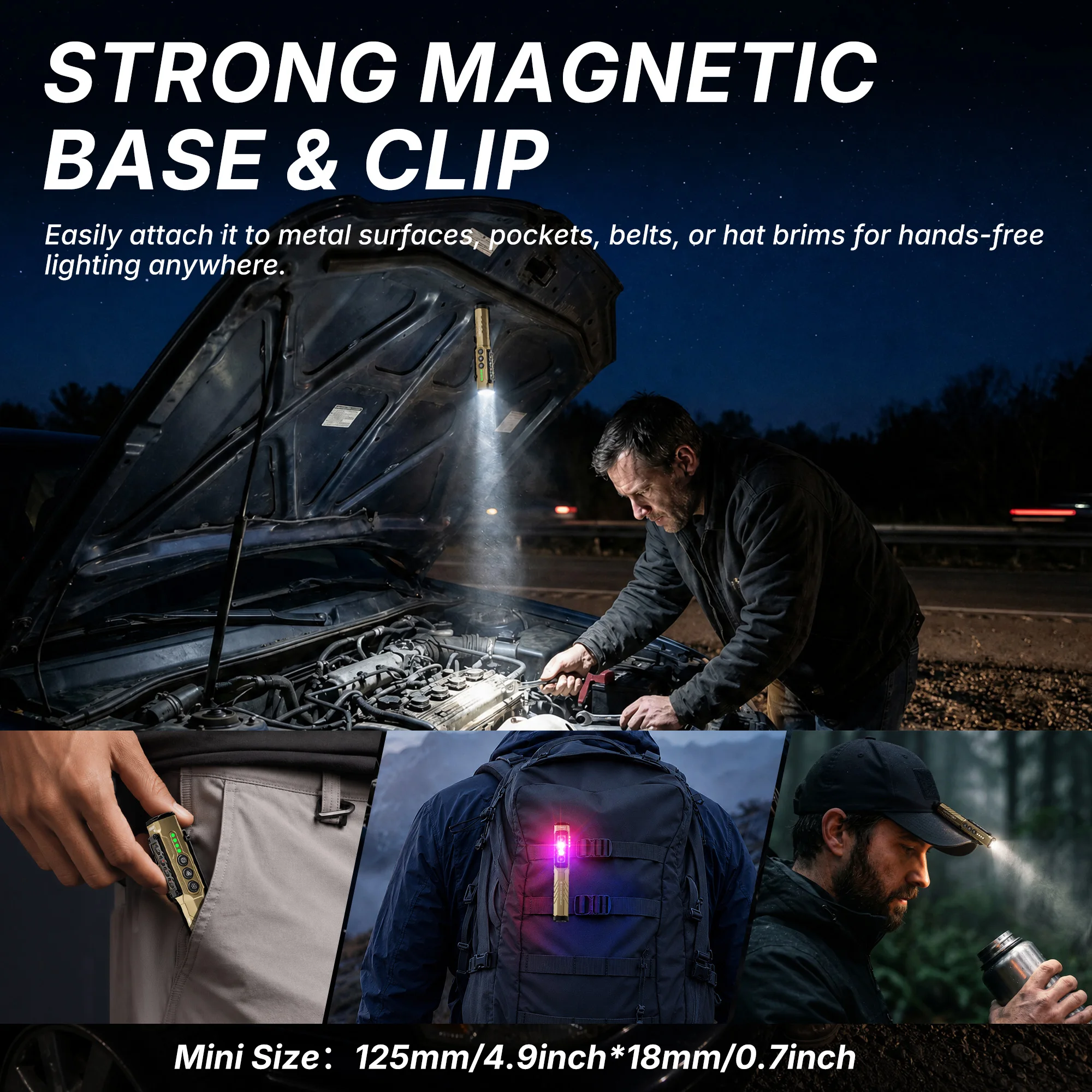 Waterproof 1200 Lumens Rechargeable EDC Flashlight. - Image 4