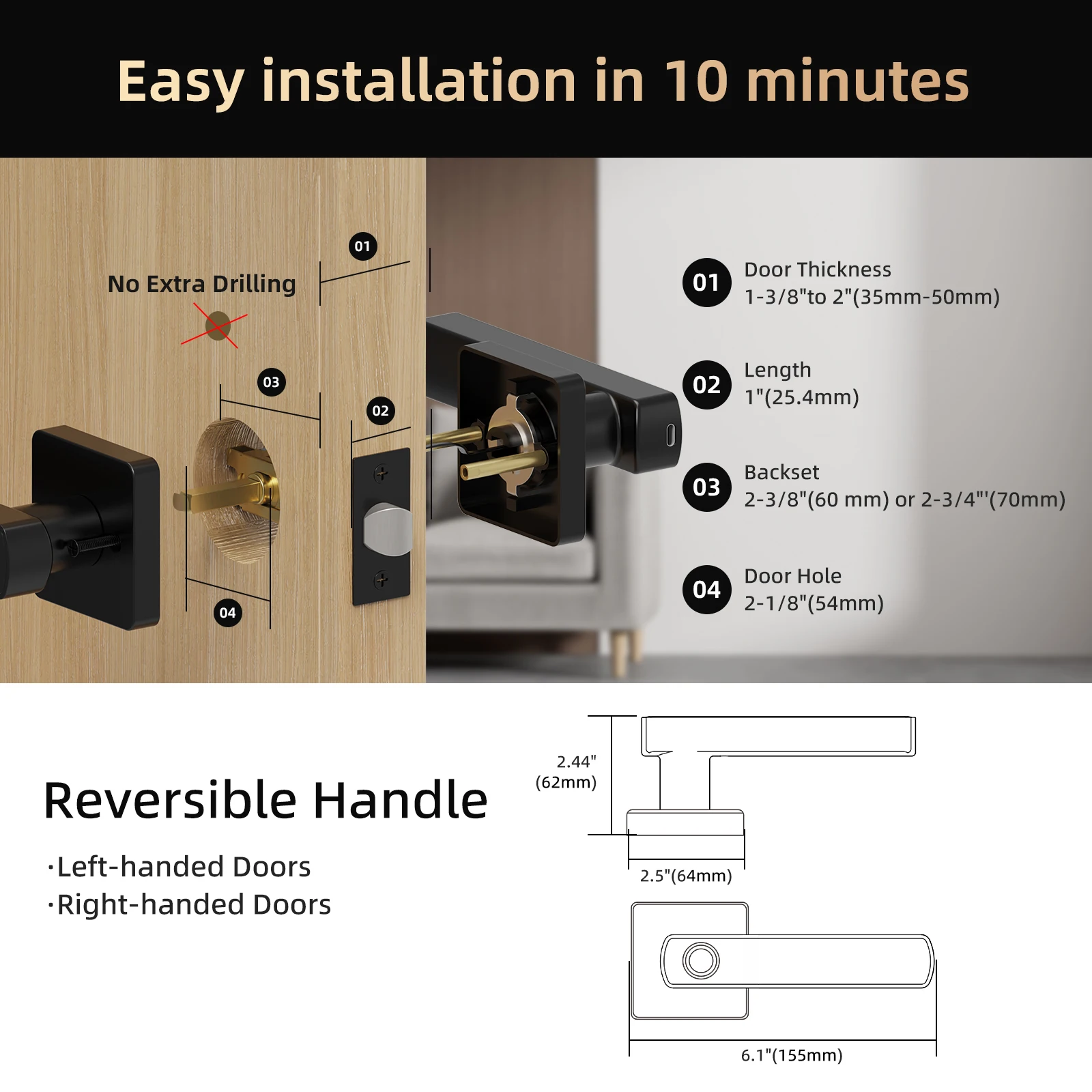 Smart Door Lock Fingerprint. - Image 3
