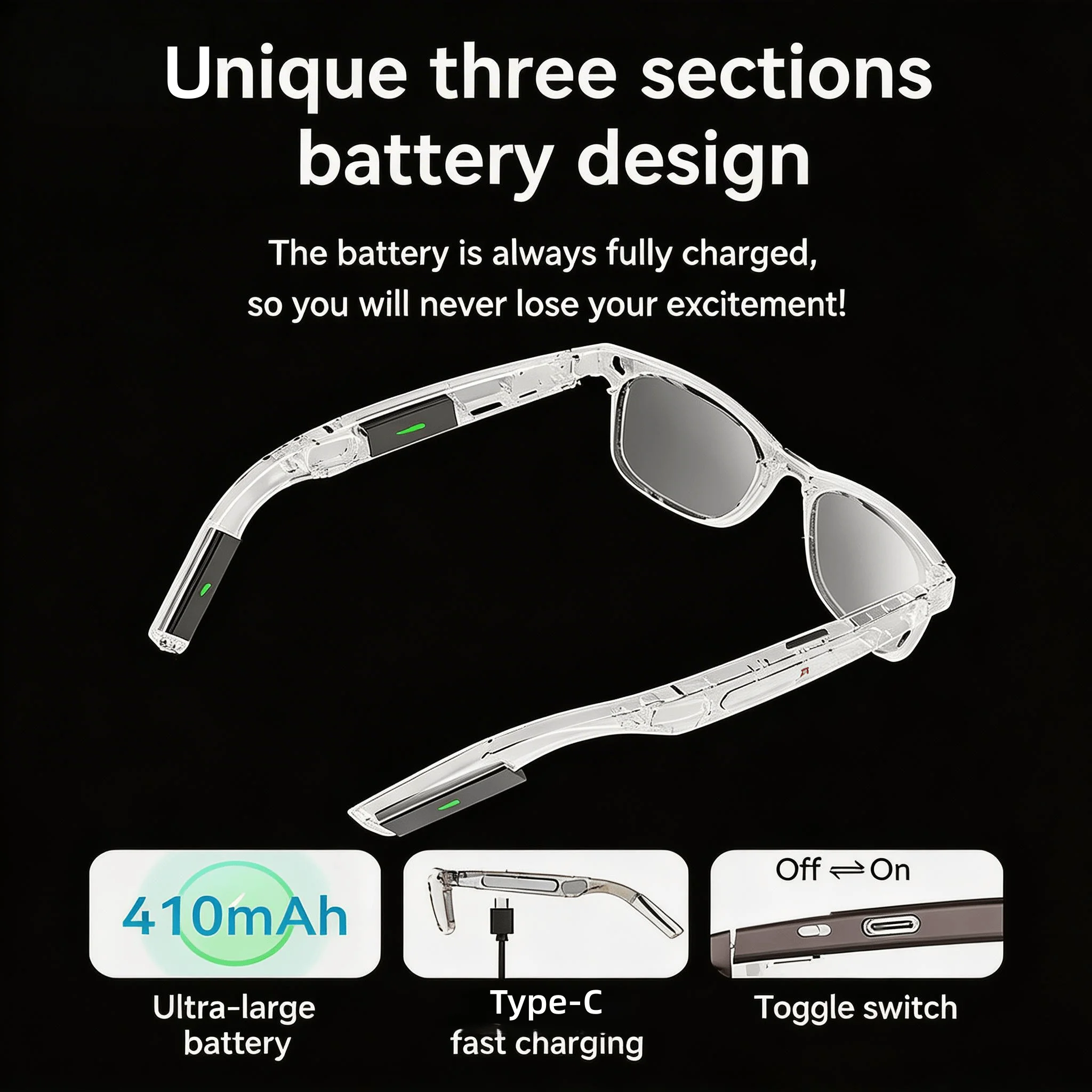 4K Camera Glasses with AI Smart Features - Image 2