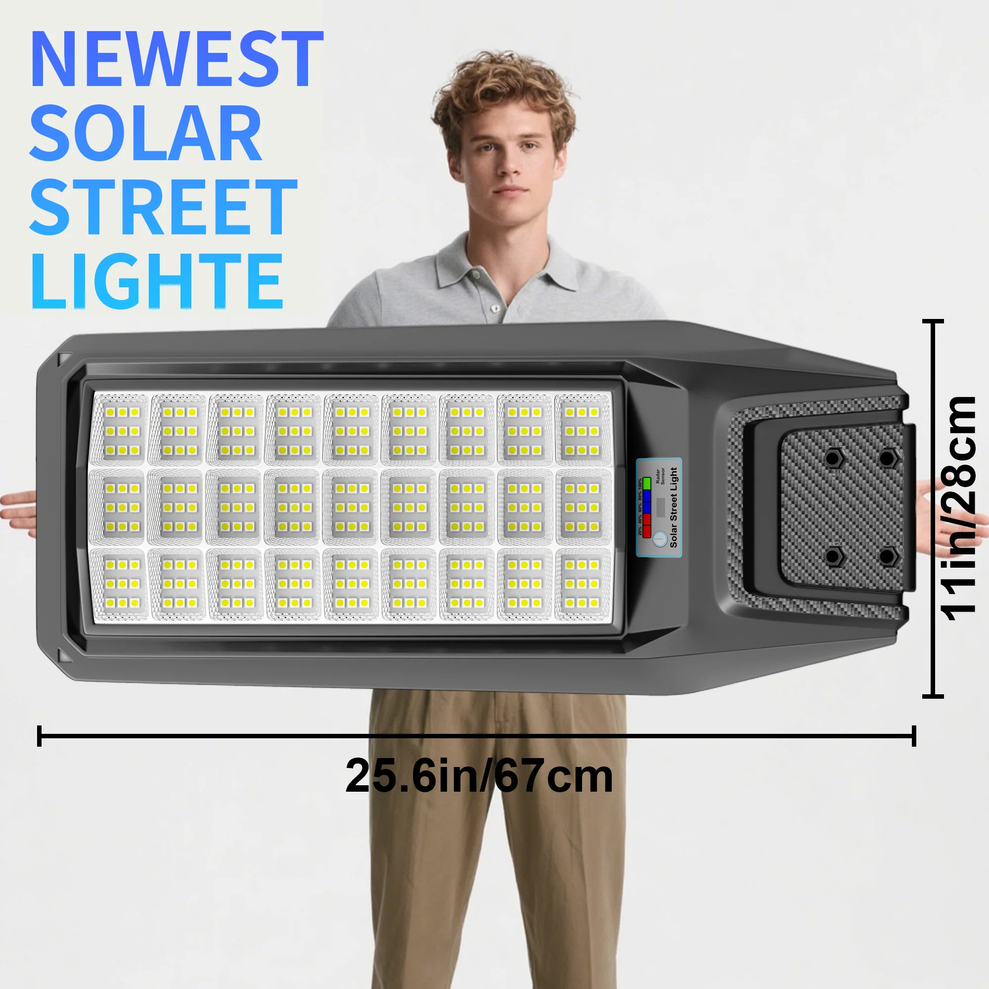 1-Pack 8000W Outdoor Waterproof Solar Light, Motion Sensor - Image 1
