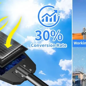 Solar Street Light Outdoor Motion Sensor Dusk to Dawn LED - Thumbnail Image 6