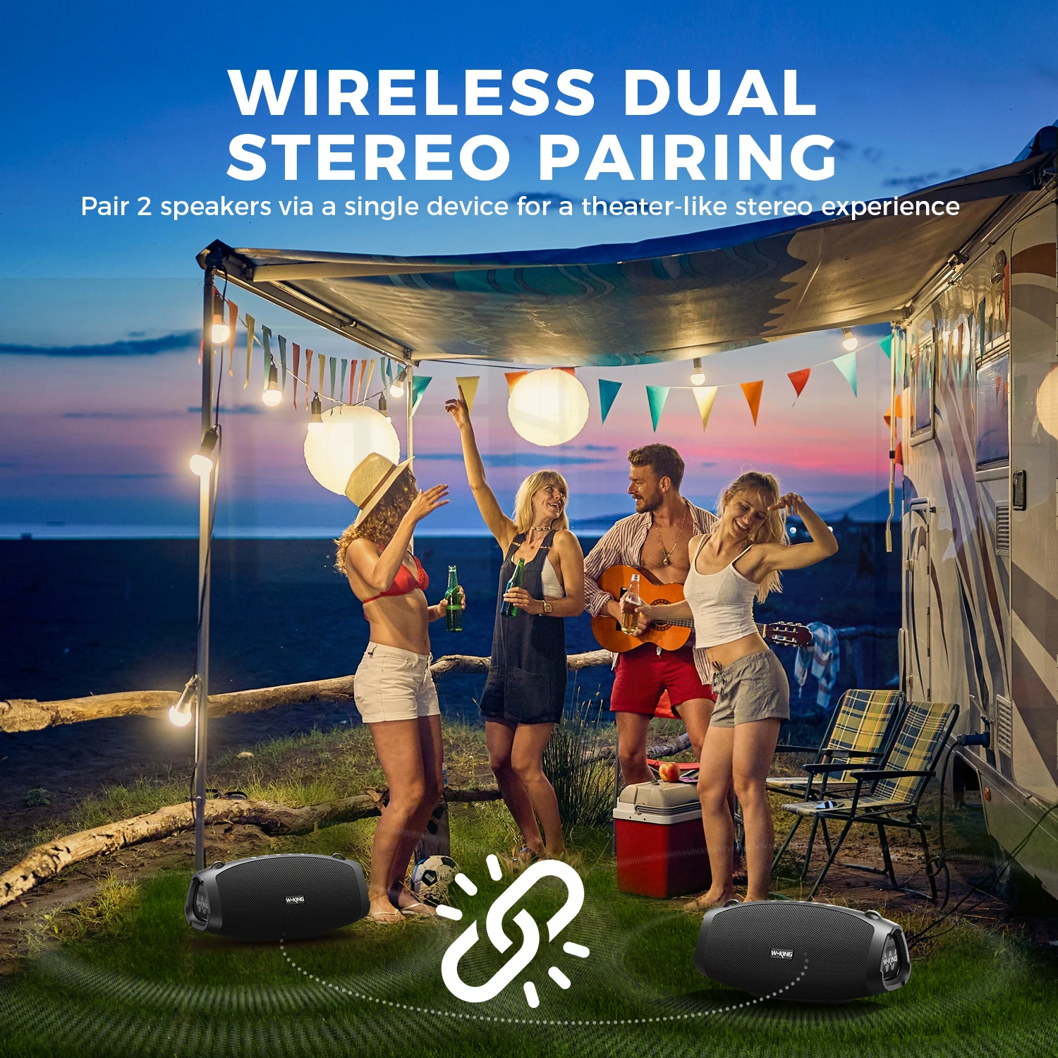 Portable Loud Bluetooth Speakers with Wireless Microphone - Image 2