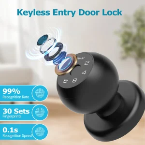 Ball Shaped Smart Lock Fingerprint Door Lock - Thumbnail Image 3