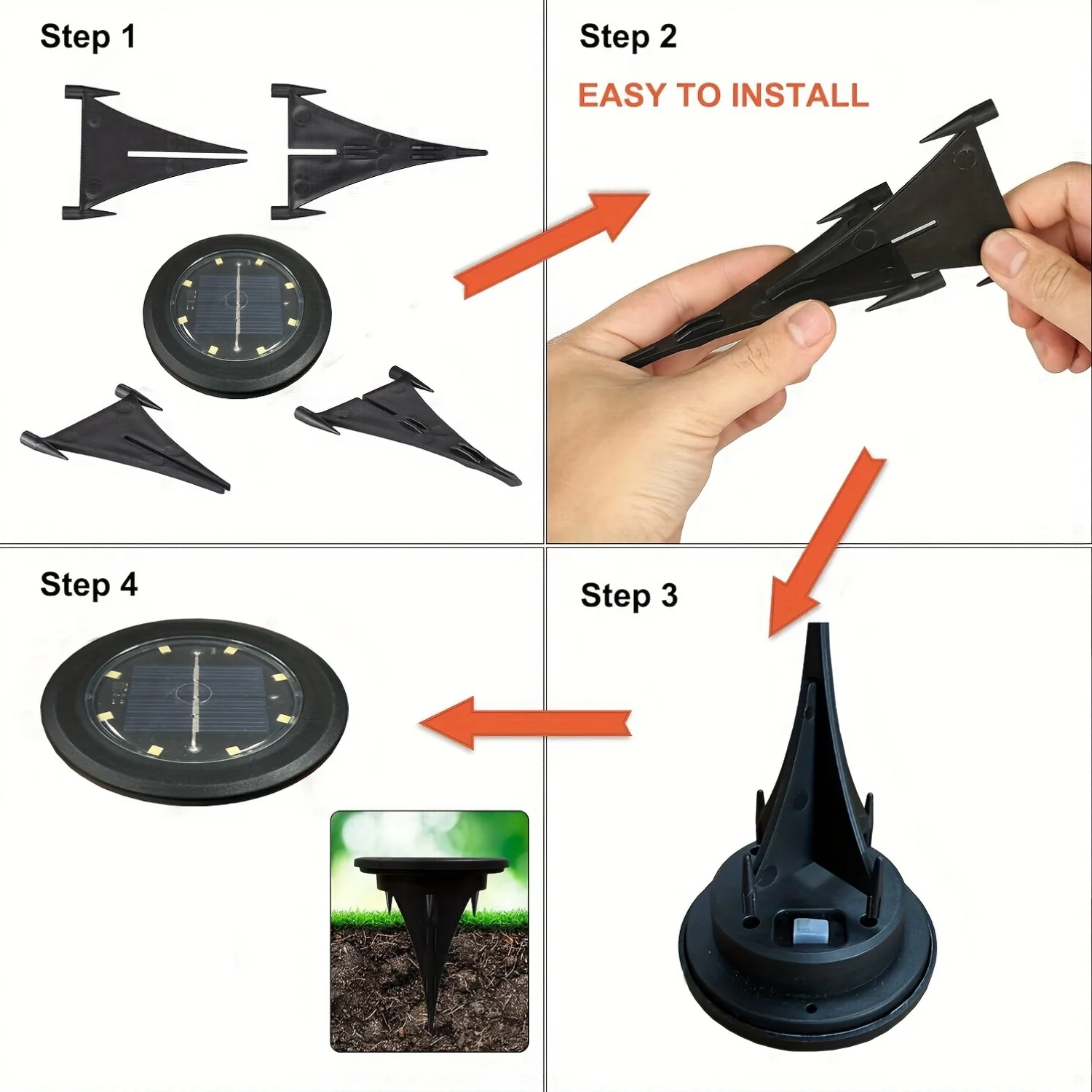 12Pcs Solar Underground Lights for Landscape and Lawn - Image 2