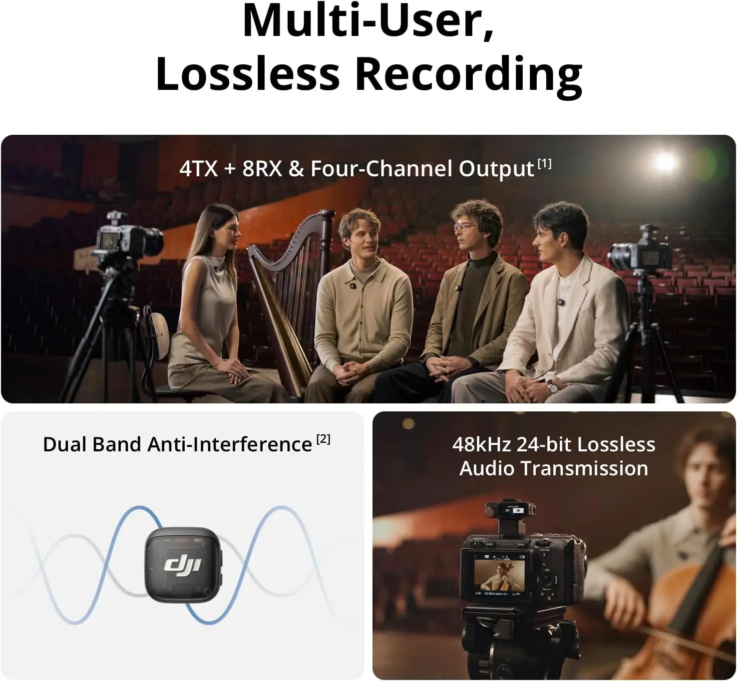 3 Wireless Microphone Set with Charging Case - Image 3