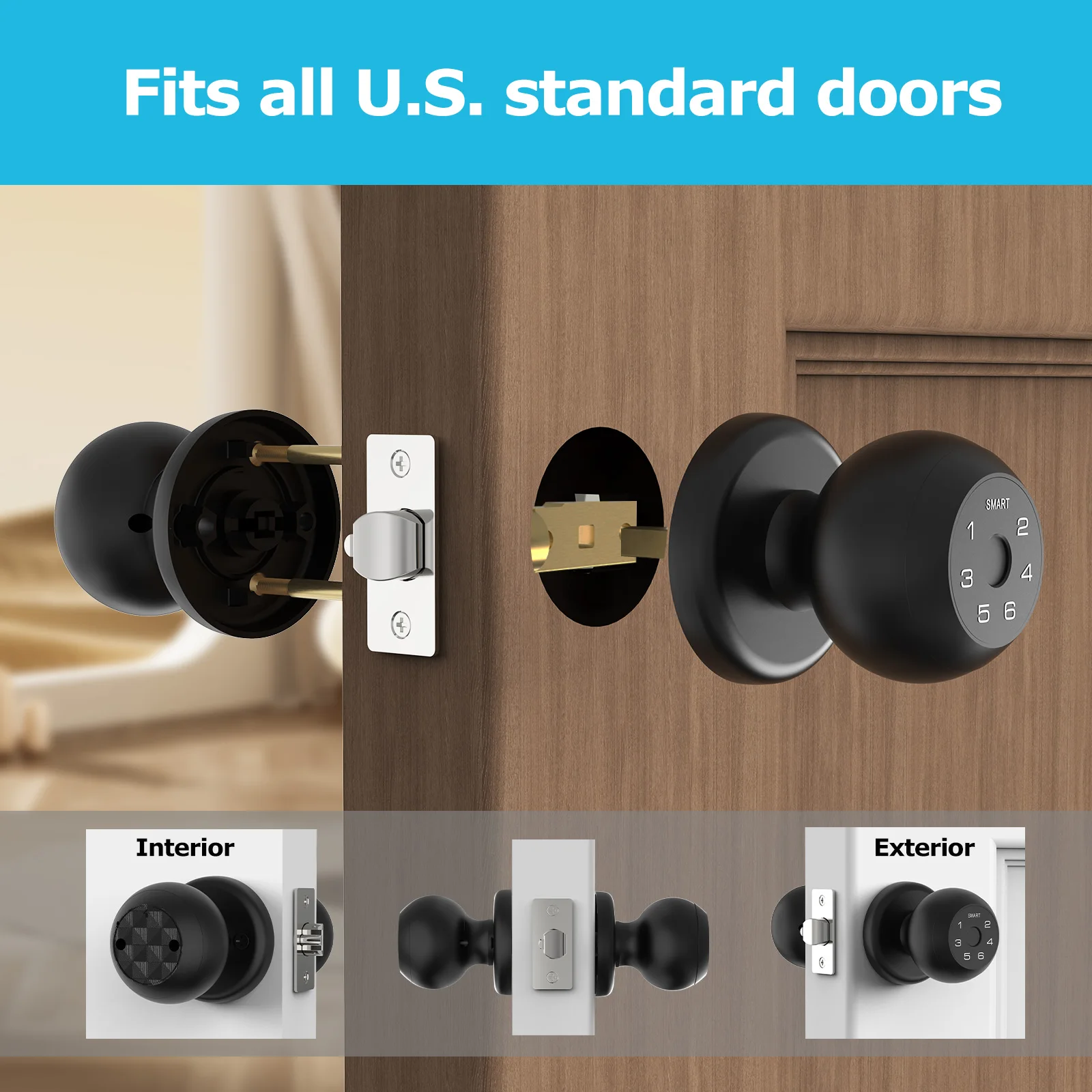 Ball Shaped Smart Lock Fingerprint Door Lock - Image 5