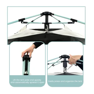 1-3 Person Pop Up Inflatable Camping Tent Quick Setup - Thumbnail Image 2