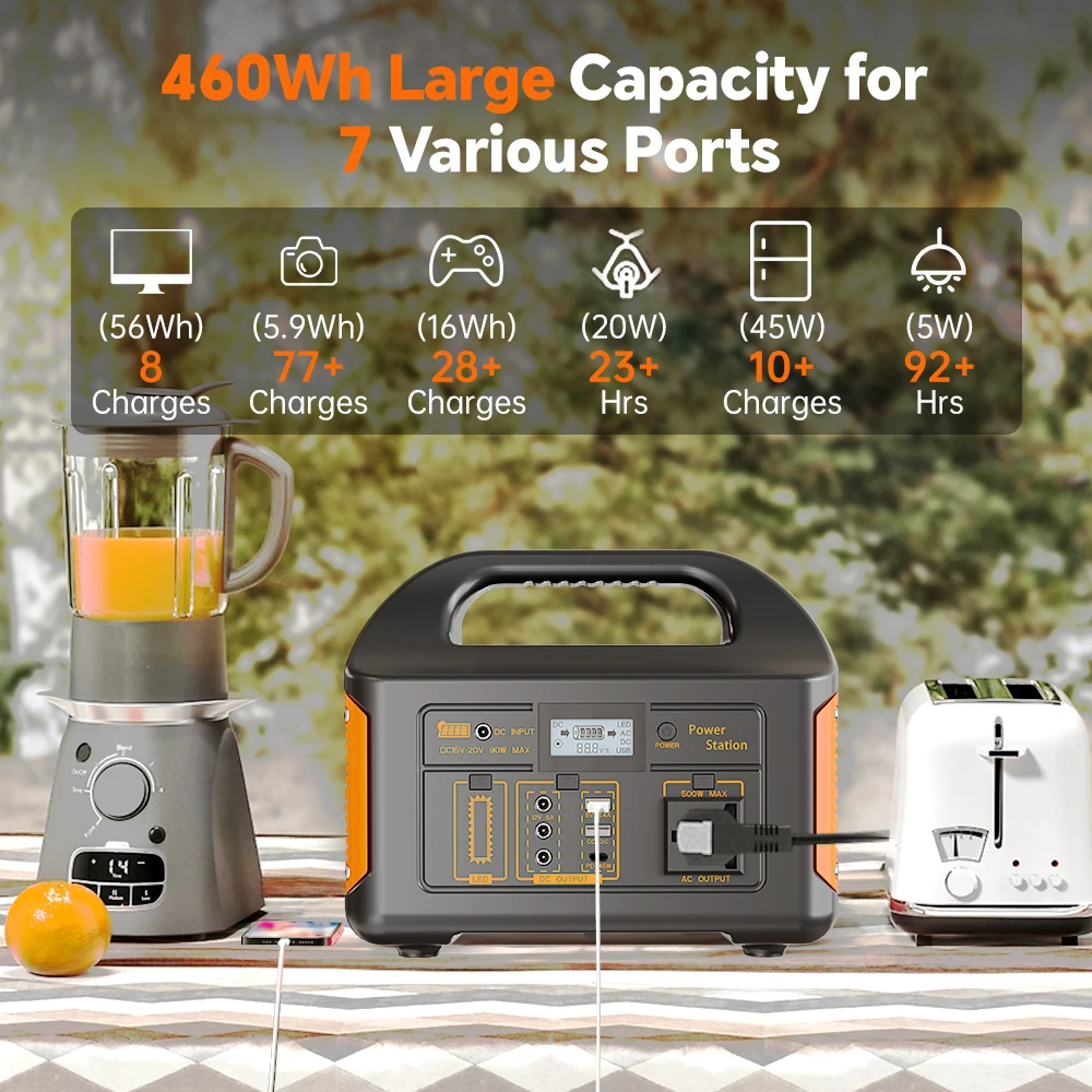 500W Portable Solar Power Station Emergency Power - Image 2