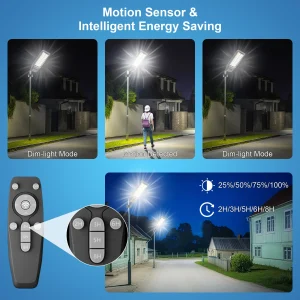 1-Pack 8000W Outdoor Waterproof Solar Light, Motion Sensor - Thumbnail Image 4