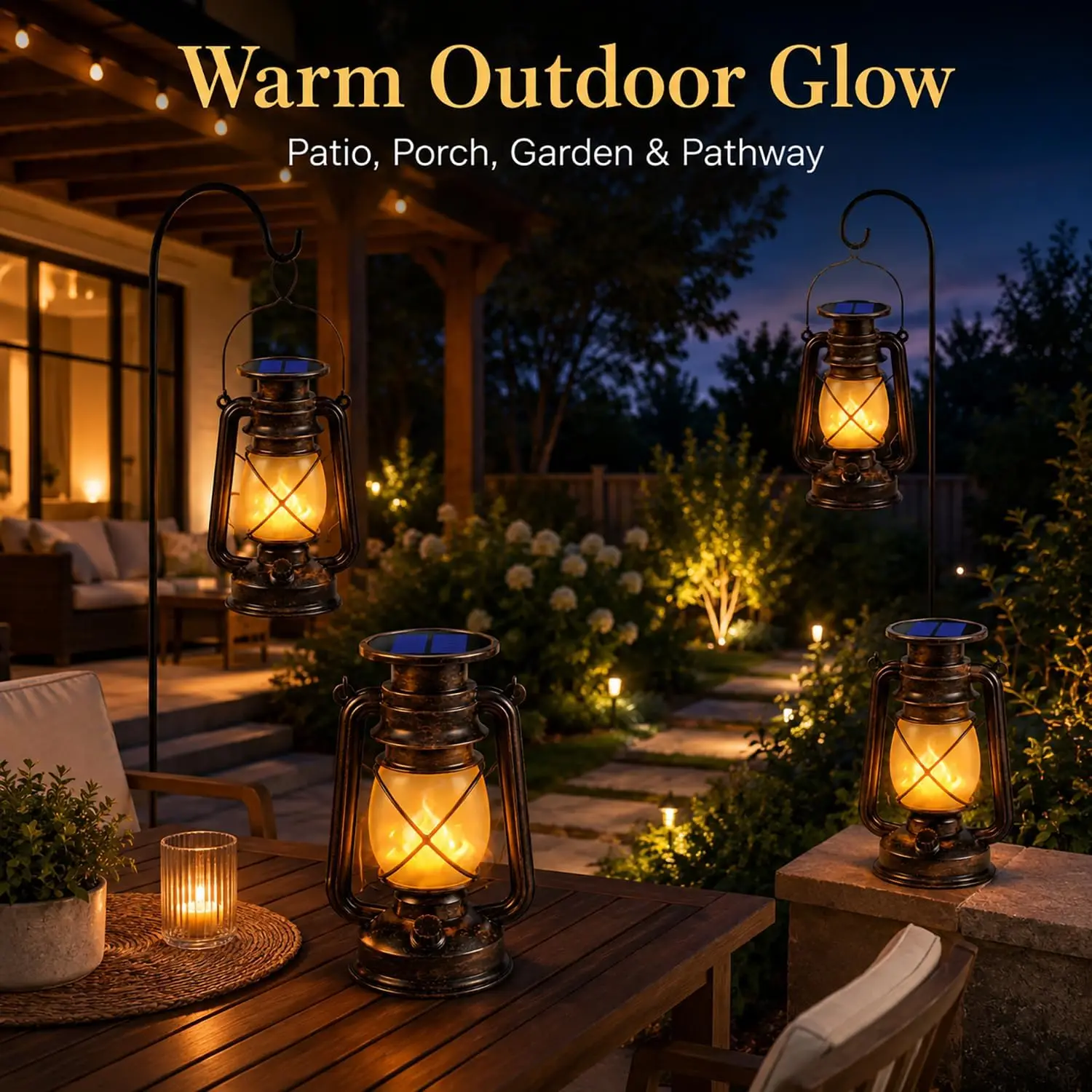 Bronze Solar Lanterns Outdoor Waterproof - Image 5