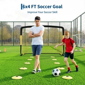 6x4ft Pop Up Soccer Goal Set - Thumbnail Image 1