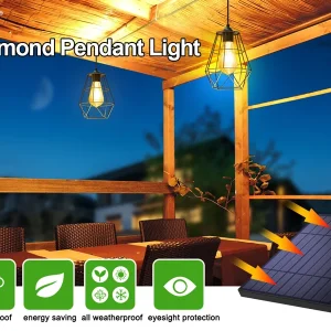 Solar Pendant Lights Indoor & Outdoor - Thumbnail Image 6
