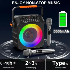 Portable Bluetooth Karaoke Speaker with 6.5-Inch Subwoofer - Thumbnail Image 5