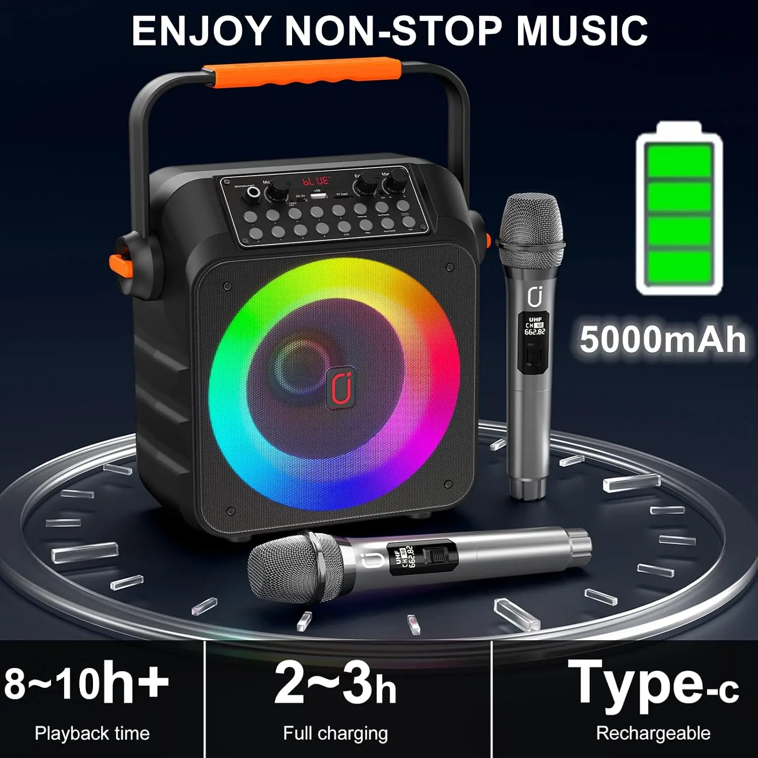 Portable Bluetooth Karaoke Speaker with 6.5-Inch Subwoofer - Image 5