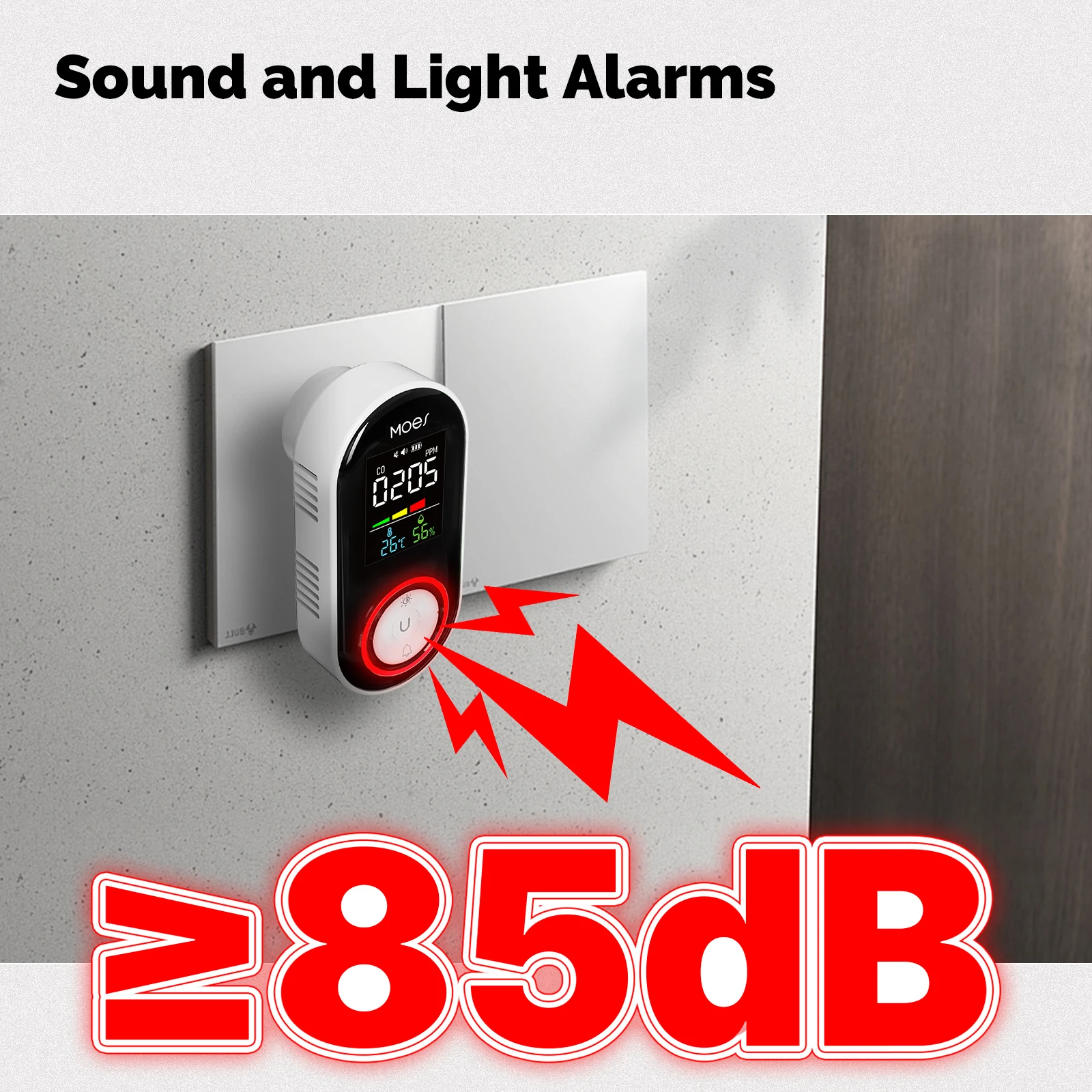 Smoke/Gas Detector Alarm Plug-in Carbon Monoxide Sensor - Image 2