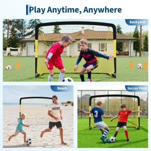 6x4ft Pop Up Soccer Goal Set - Thumbnail Image 4