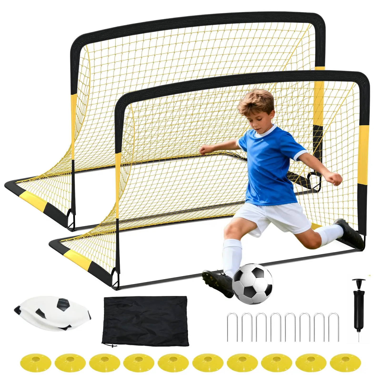 6x4ft Pop Up Soccer Goal Set - Image 5
