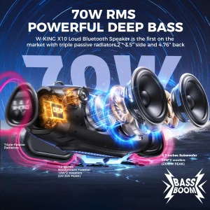 Portable Loud Bluetooth Speakers with Wireless Microphone - Thumbnail Image 5