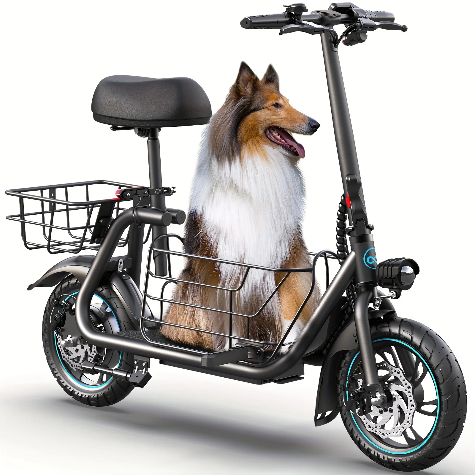 Electric Scooter with Basket for Pet Foldable - Image 1