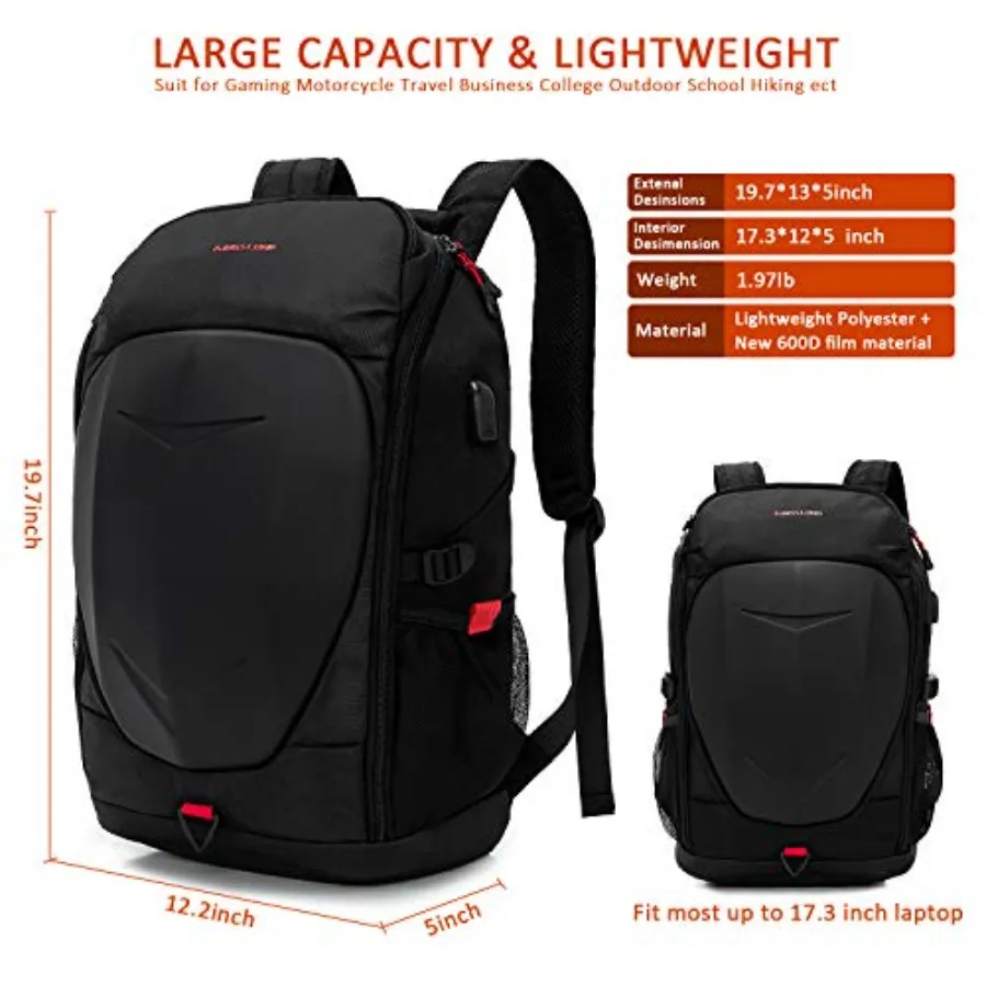 17 Inch Laptop Lightweight  Backpack with Hard shell - Image 3
