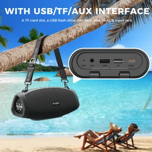 Portable Loud Bluetooth Speakers with Wireless Microphone - Thumbnail Image 3