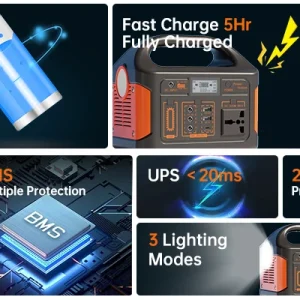 500W Portable Solar Power Station Emergency Power - Thumbnail Image 4