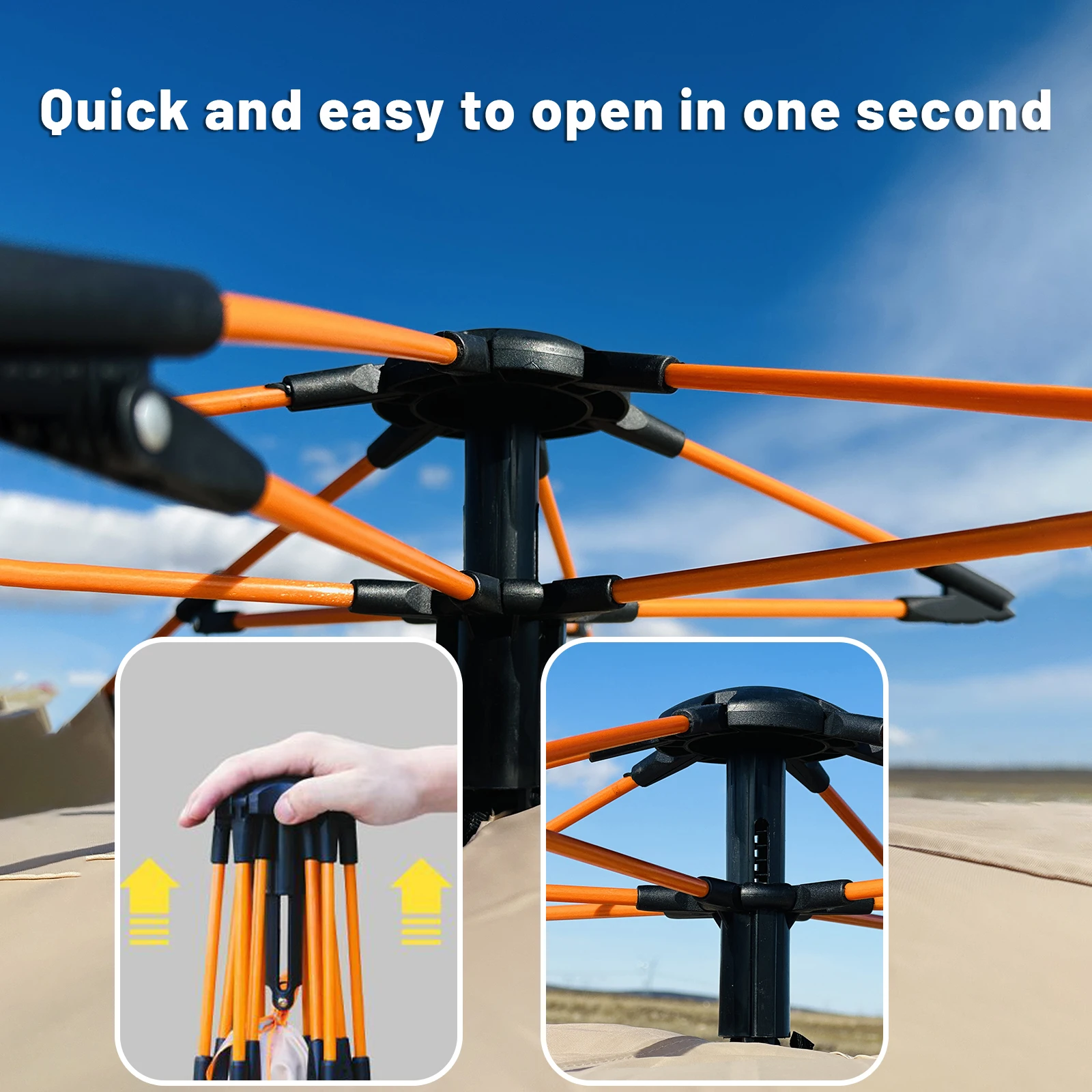 2-4 Person Pop Up Camping Tent, Instant Quick Setup - Image 3