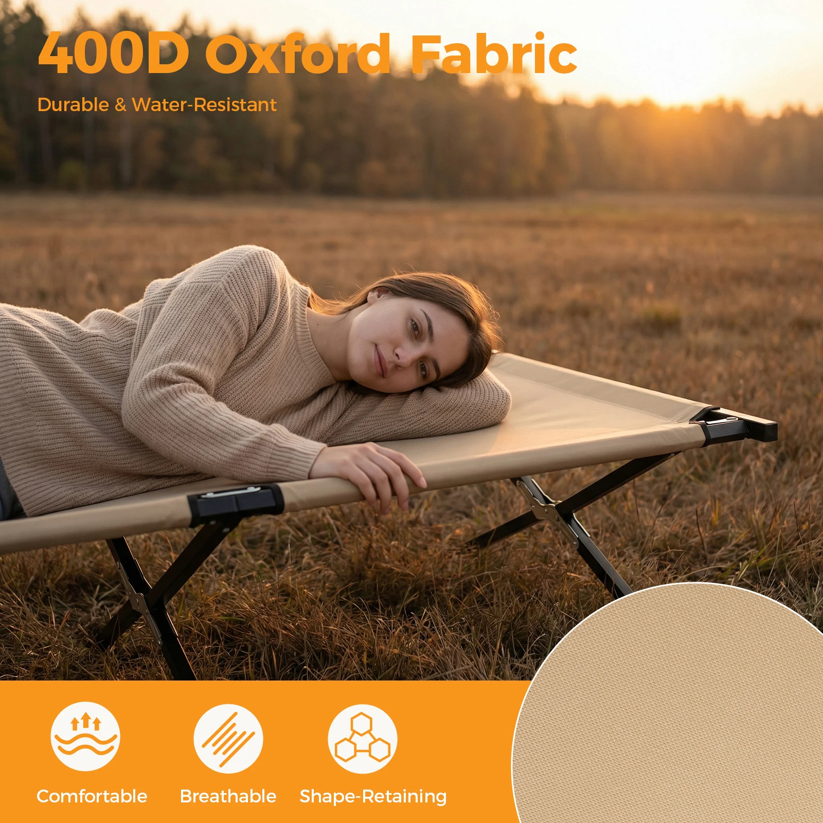Portable Folding Camping Marching Bed 300 LBS - Image 3